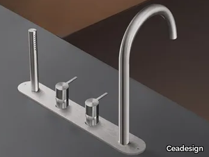 INNOVO INV56 - Rim mounted set of mixers with spout and hand shower _ Ceadesign