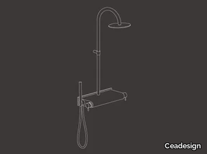 MILO360 114 - Wall mounted external mixer set with hand shower _ Ceadesign