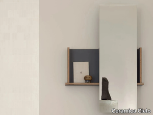 THEO MIRROR - Rectangular Fenix-NTM® bathroom mirror with shelf _ Ceramica Cielo