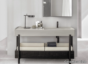 PLINIO - Rectangular ceramic washbasin with drawers _ Ceramica Cielo