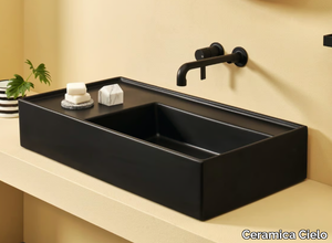 PLINIO - Countertop rectangular ceramic washbasin _ Ceramica Cielo