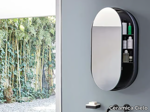 I CATINI OVAL BOX - Oval wall-mounted mirror with cabinet _ Ceramica Cielo