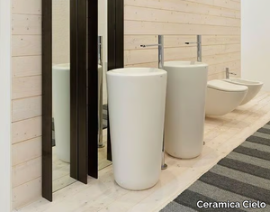 FLUID - Freestanding ceramic washbasin _ Ceramica Cielo