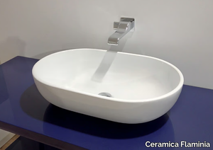 PASS 62 - Contemporary style countertop oval ceramic washbasin _ Ceramica Flaminia