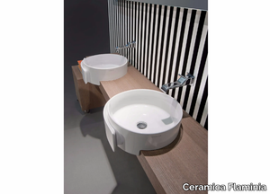 ROLL 44 - Semi-inset single round ceramic washbasin _ Ceramica Flaminia