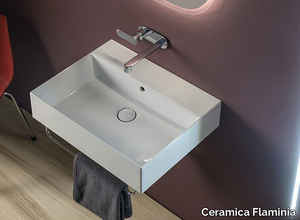 APPLIGHT 60 - Wall-mounted rectangular ceramic washbasin _ Ceramica Flaminia