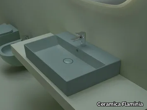 APPLIGHT 80 - Countertop rectangular ceramic washbasin _ Ceramica Flaminia