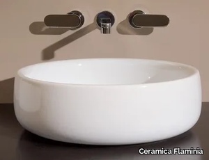 BONOLA 50 - Contemporary style countertop round single ceramic washbasin _ Ceramica Flaminia