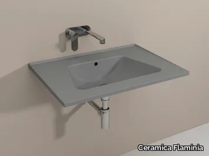 BLOOM - Wall-mounted rectangular ceramic washbasin _ Ceramica Flaminia