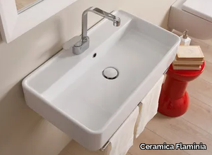 MINIWASH - Wall-mounted rectangular ceramic washbasin _ Ceramica Flaminia