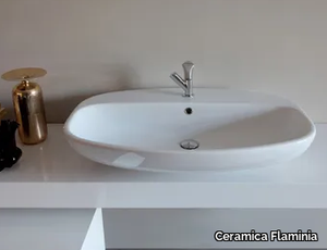 NUDA - Countertop single ceramic washbasin _ Ceramica Flaminia