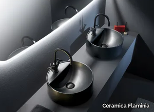 TWIN SET SLIM - Countertop round ceramic washbasin _ Ceramica Flaminia