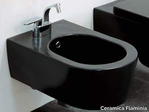 LINK - Wall-hung ceramic bidet with overflow _ Ceramica Flaminia