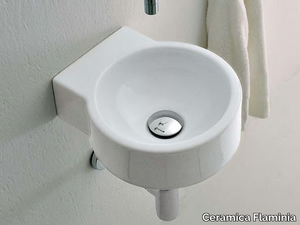 MINI TWIN - Wall-mounted ceramic handrinse basin round _ Ceramica Flaminia