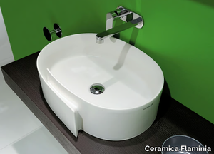 ROLL 56 - Countertop single oval ceramic washbasin _ Ceramica Flaminia