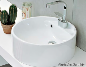 TWIN SET 52 - Countertop single round ceramic washbasin _ Ceramica Flaminia