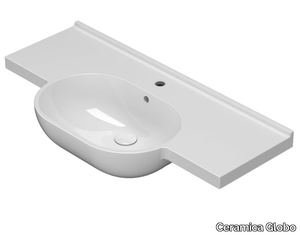 MODE - ME100 - Single ceramic washbasin with overflow _ Ceramica Globo