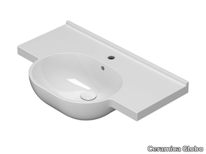 MODE - ME080 - Single ceramic washbasin with overflow _ Ceramica Globo