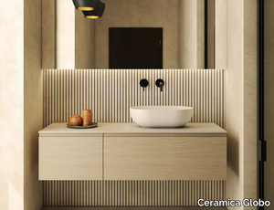 I MAESTRI COMPOSITION 1 - Wall-mounted vanity unit with integrated washbasin _ Ceramica Globo