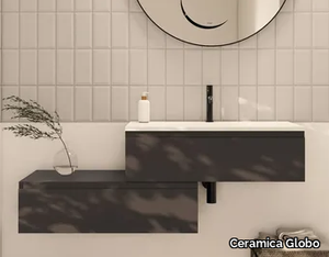 I MAESTRI COMPOSITION 3 - Wall-mounted vanity unit with integrated washbasin _ Ceramica Globo