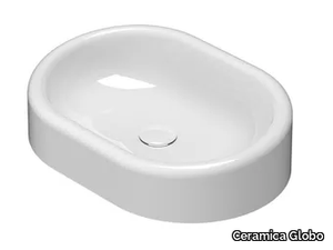 LALITA - LT061 - Oval countertop ceramic washbasin _ Ceramica Globo