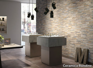 CUBICS - Glazed porcelain stoneware wall tiles with stone effect _ Ceramica Rondine