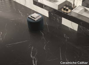 ANIMA FUTURA UNIQUE BLACK - Porcelain stoneware wall/floor tiles with marble effect _ Ceramiche Caesar