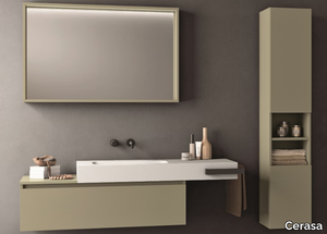 SEGNO - Single melamine-faced chipboard vanity unit with towel rail _ Cerasa