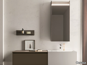 SEGNO - Wall-mounted melamine-faced chipboard vanity unit with drawers _ Cerasa