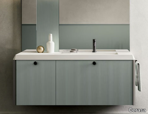 HONEY - Single wall-mounted vanity unit with doors _ Cerasa