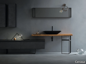 EDEN - Single solid wood washbasin countertop _ Cerasa