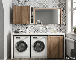 REGOLA COMP.7 - Wooden laundry room cabinet with sink _ Cerasa