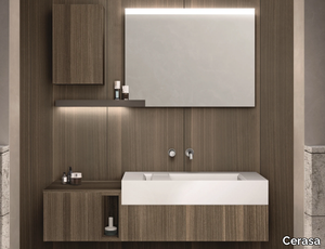 CARTABIANCA - Wall-mounted laminate vanity unit with mirror _ Cerasa