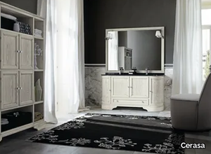 PAESTUM 36 - Double wooden vanity unit with doors with mirror _ Cerasa