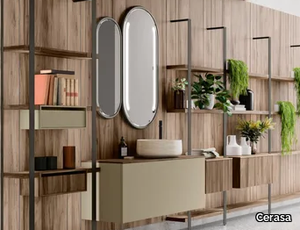 NEROLAB - Single wooden vanity unit with drawers _ Cerasa