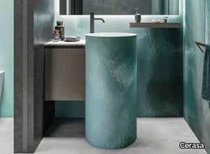 COLONNA CAPSULE N.1 18 - Freestanding round Solid Surface washbasin _ Cerasa