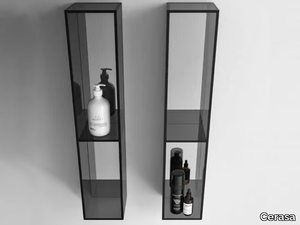 NEROLAB - Open suspended glass bathroom wall cabinet _ Cerasa