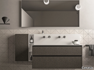 SEGNO - Wall-mounted melamine-faced chipboard vanity unit with drawers _ Cerasa