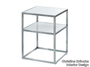 CAMEO - Square glass and steel coffee table with storage space _ Christine Kröncke Interior Design