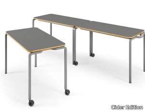 PHIL - Rectangular workstation desk with casters _ Cider Edition