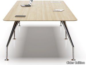 VIRGULE - Rectangular wooden meeting table _ Cider Edition