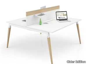 GOOD WOOD - Multiple wooden office desk with desk screens _ Cider Edition