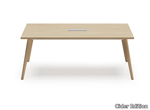 ECOWOOD - Rectangular wooden meeting table with cable management _ Cider Edition