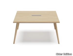 ECOWOOD - Square wooden meeting table with cable management _ Cider Edition