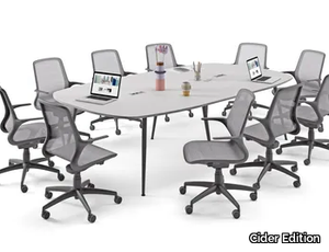 SKINNY - Oval meeting table with cable management _ Cider Edition