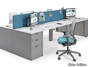 DELTA SLIM - Sectional multiple office desk with shelves _ Cider Edition