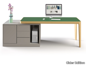 I-LAND - Rectangular executive desk with shelves _ Cider Edition