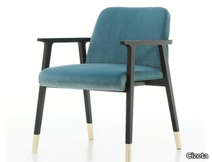 TENUES - Upholstered velvet easy chair with armrests _ Cizeta