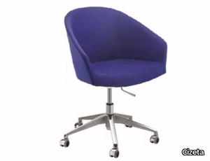 GABA - Swivel with 5-spoke base fabric easy chair with castors _ Cizeta