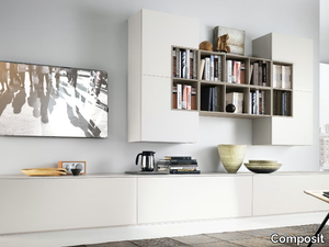 DAY SYSTEM 10 - Contemporary style wall-mounted wooden TV wall system _ Composit